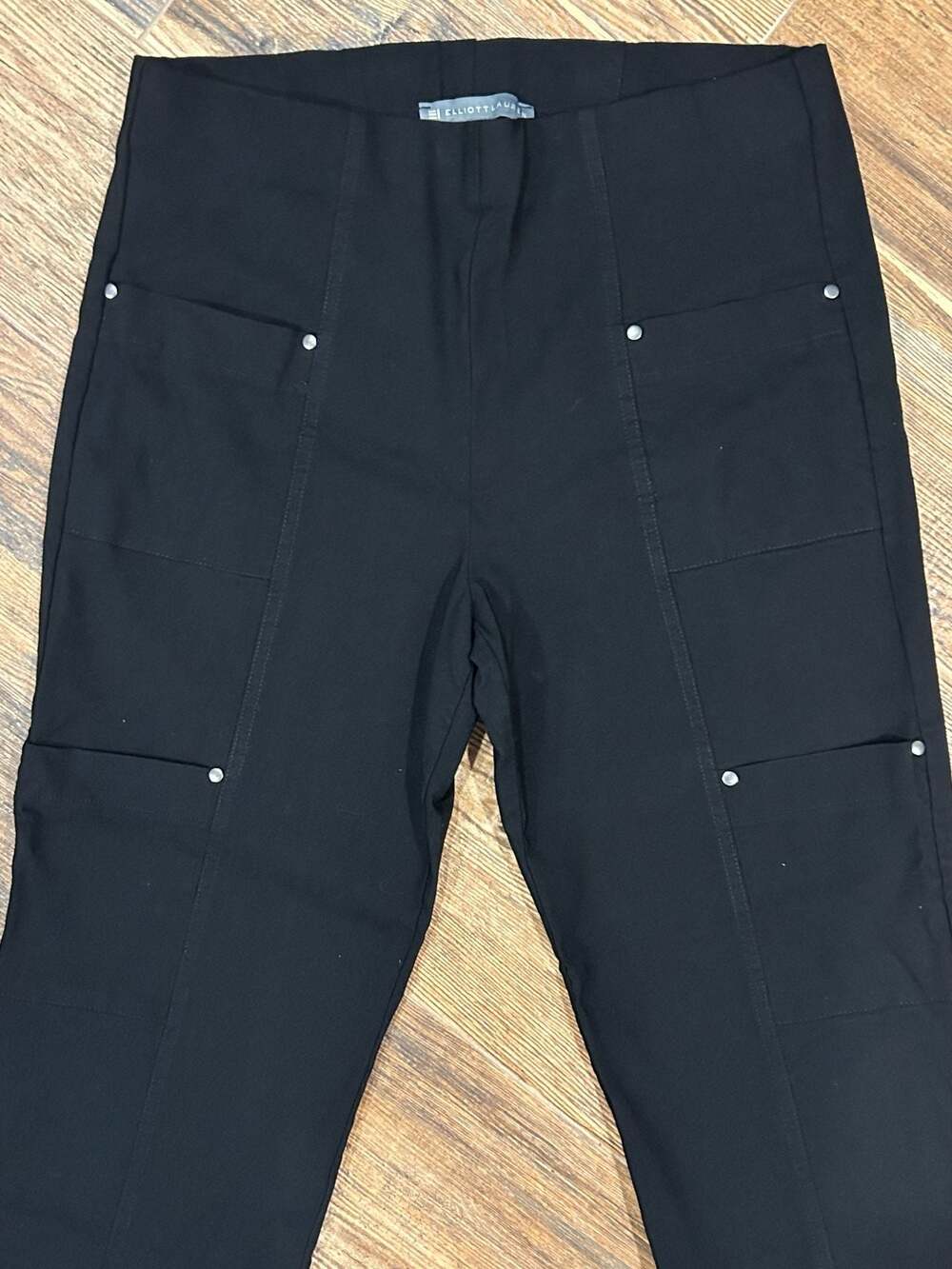 Elliott Lauren Angled Crop Cargo Pants in Black - Picture 2 of 9